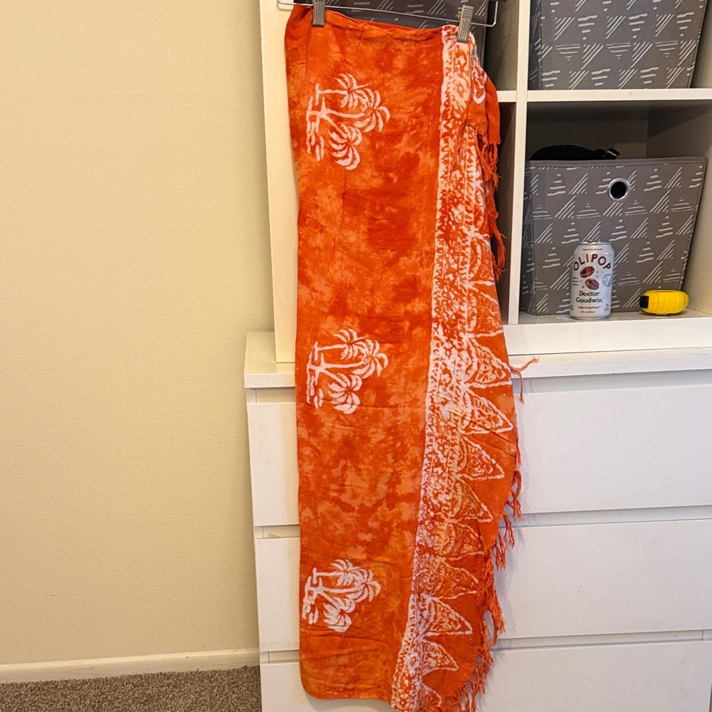 Vibrant Orange Beach Sarong